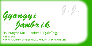 gyongyi jambrik business card